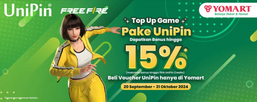 Beli Voucher UniPin di Yomart dan Dapatkan Bonus hingga 15% UniPin Credits